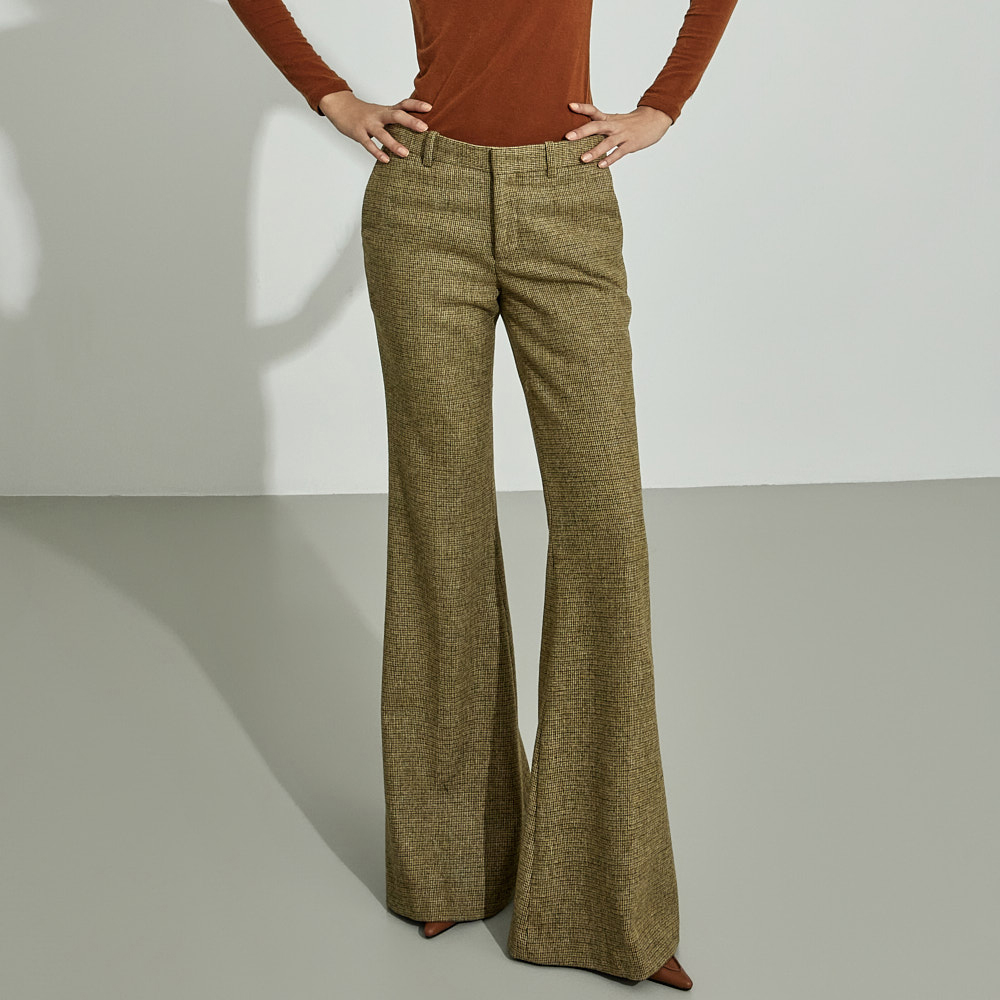 P3693 低腰 羊毛 喇叭 西褲