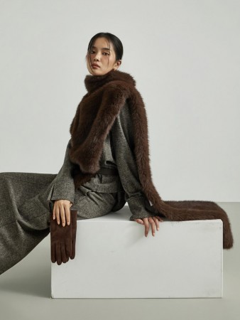 J2983 高領衫 皮草 马甲 Korea