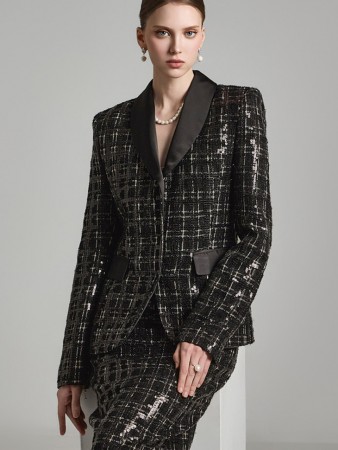 J9302 粗花呢夹克 Korea