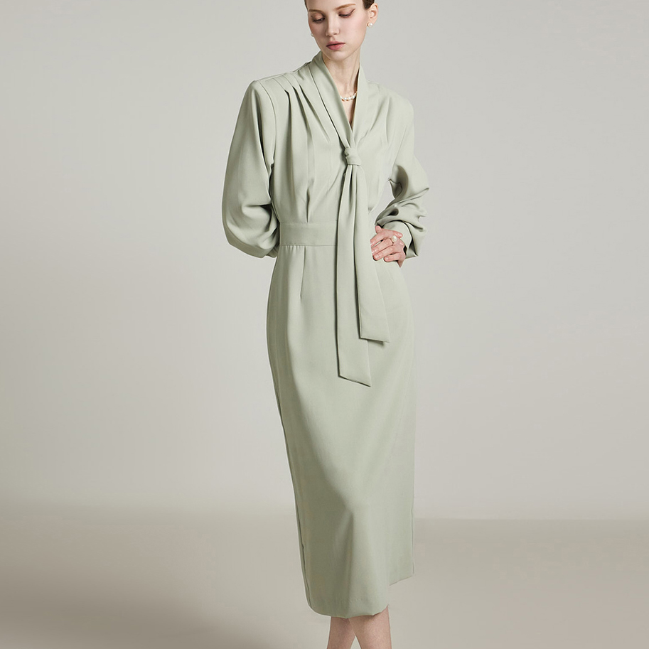 D5194 围巾套装连衣裙