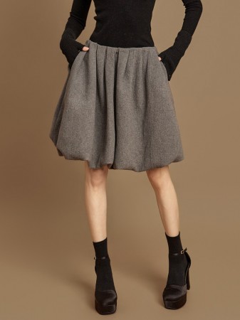 SK9298 泡泡羊毛裙 Korea
