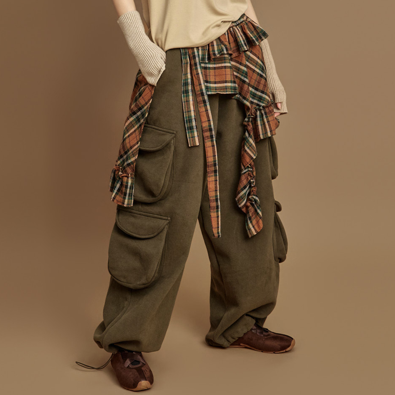 P3695 双层加絨運動服褲子