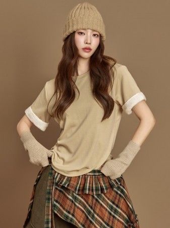 E4044 单色加絨上衣 Korea