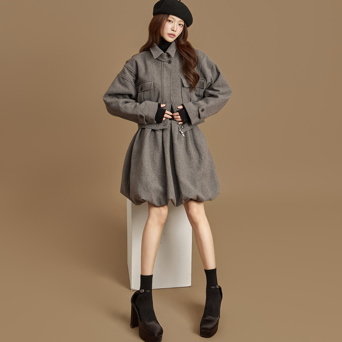 TP9193 毛衣外套裙子套装