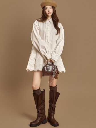 D5401 蕾丝衬衫連衣裙 Korea