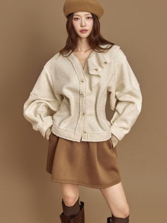 B3151 特里包钮扣雪紡衫 Korea