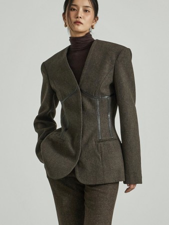 J2982 紧身衣羊毛夹克 Korea