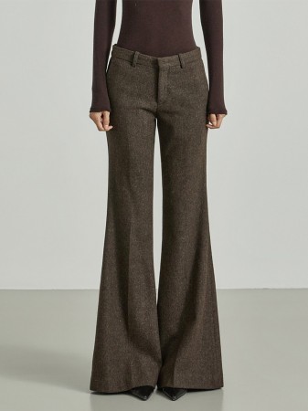 P3693 低腰羊毛喇叭西裤 Korea