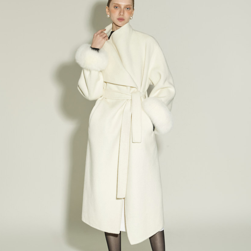 J3007 真 fox 羊毛 手工製作 大衣