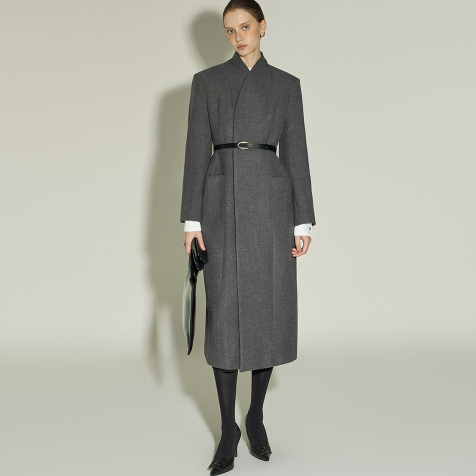 J3006 无领 修身 大衣