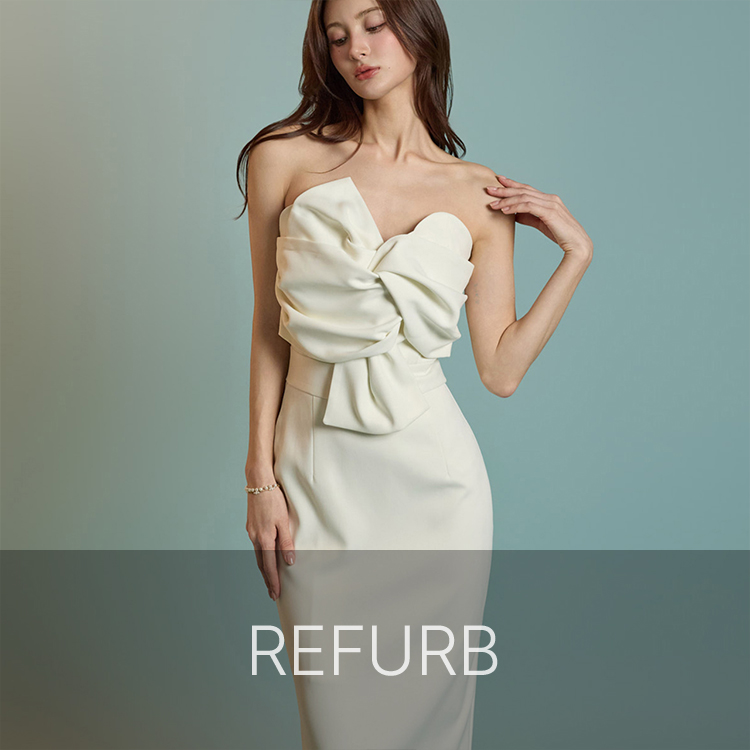 PS3866 蝴蝶结后抹胸連衣裙