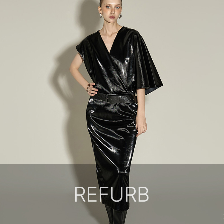 PS3864 腰帶组合皮革绑带連衣裙