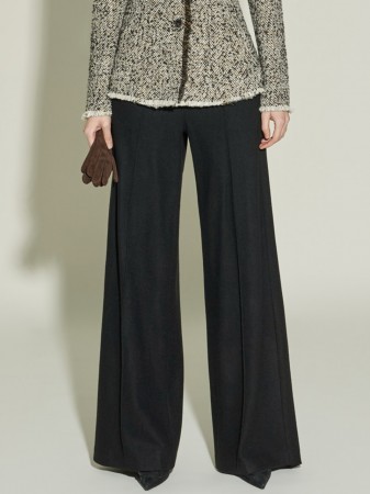 P9065 褶裥宽羊毛休闲裤 Korea