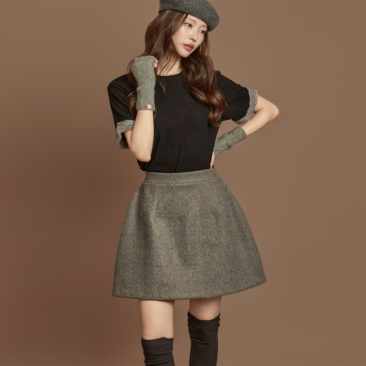 E4044 单色加絨上衣