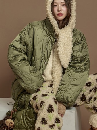 J3026 絎縫 细绳 毛衣外套 Korea