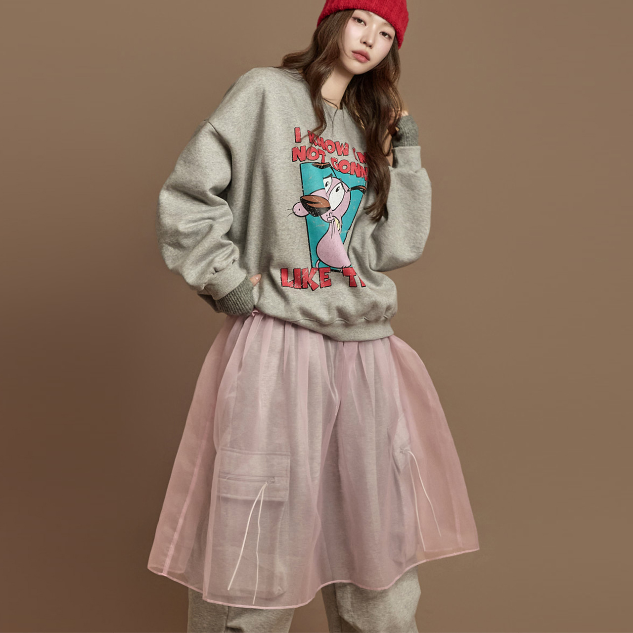 SK3131 透明硬紗 层叠式 裙