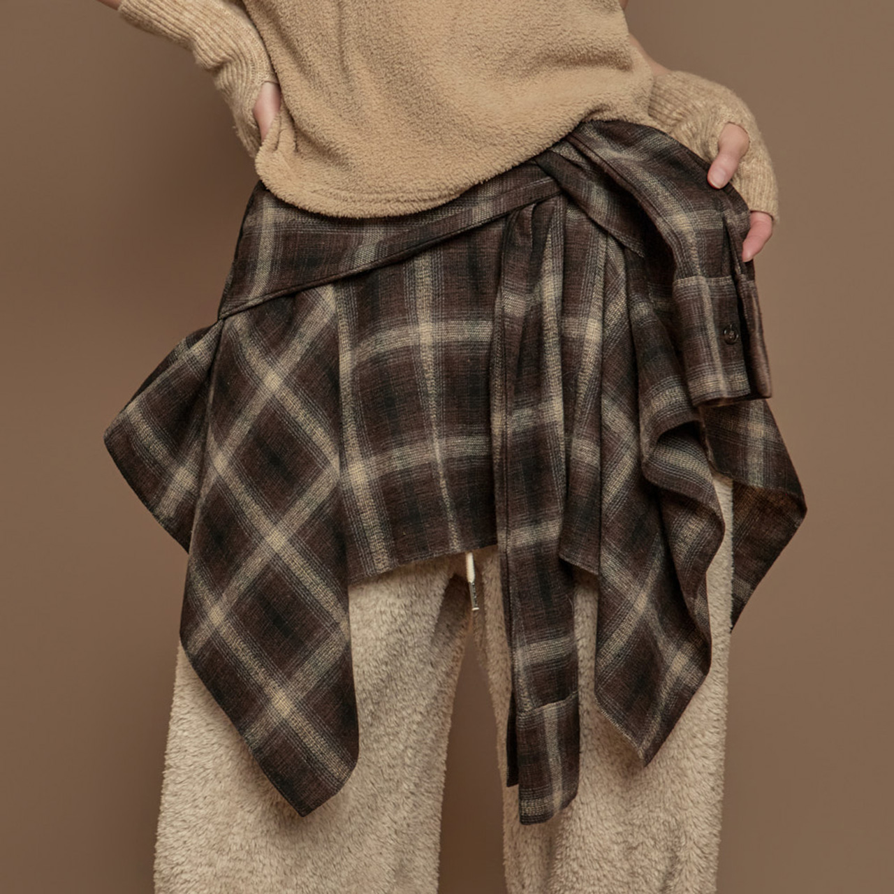 SK3125 格子 层叠式 裙