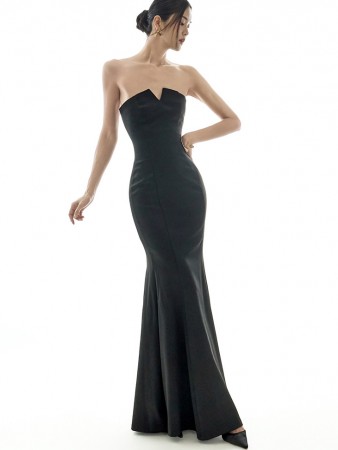 D9580 抹胸 鱼尾裙 連衣裙 Korea