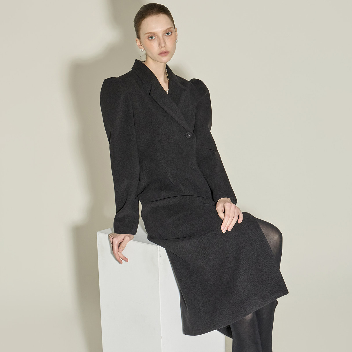 D5430 泡泡袖 双层 連衣裙