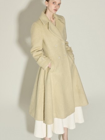 J3044 百褶 羊毛 大衣 Korea