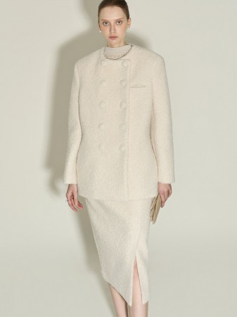 J3045 圓圈 无领 夾克 Korea