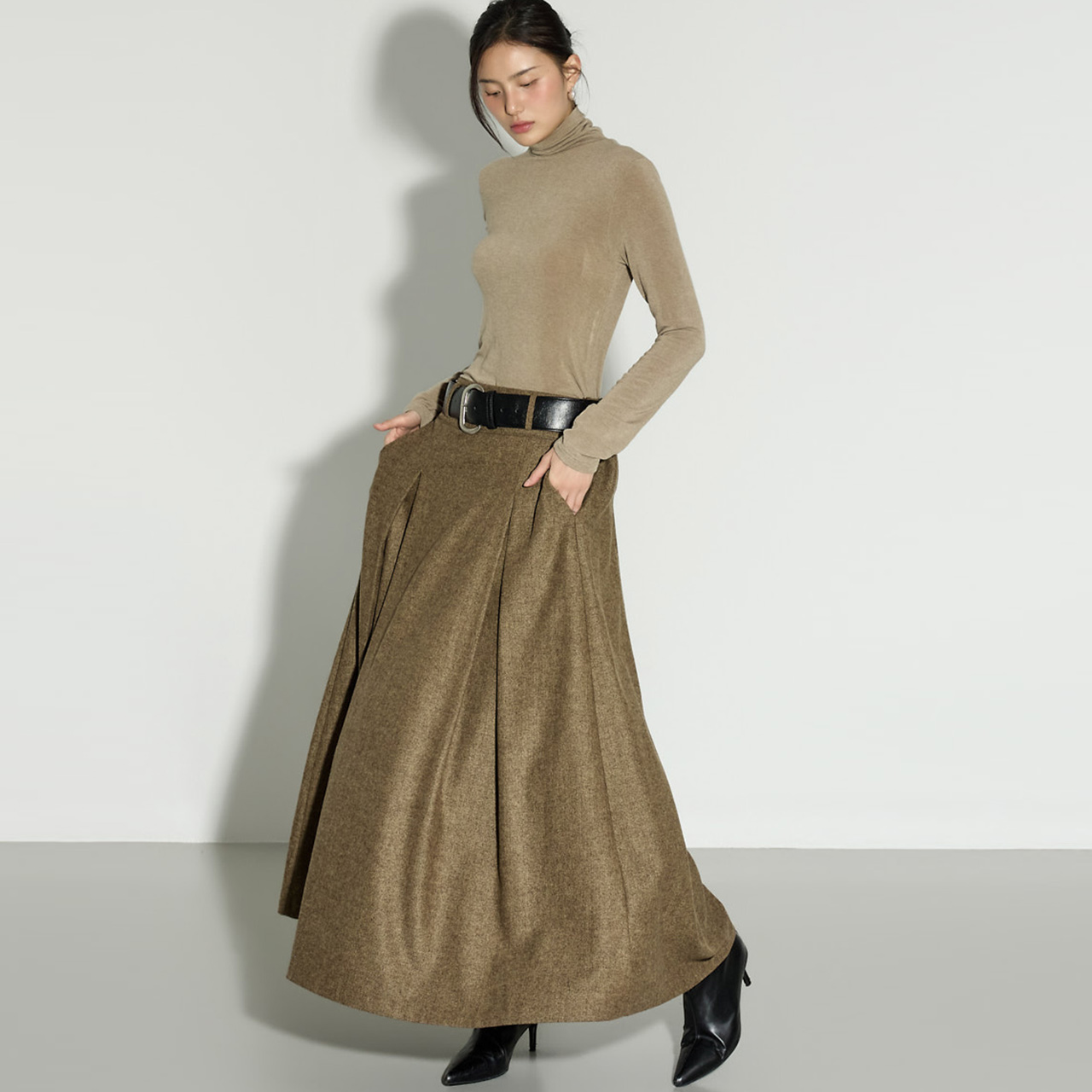 SK3140 人字呢 羊毛 裙