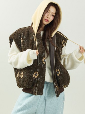 J3057 花纹 圓圈 马甲 Korea