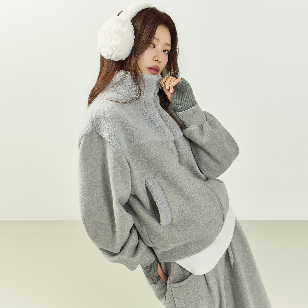J3065 fleece 加絨 拉链装