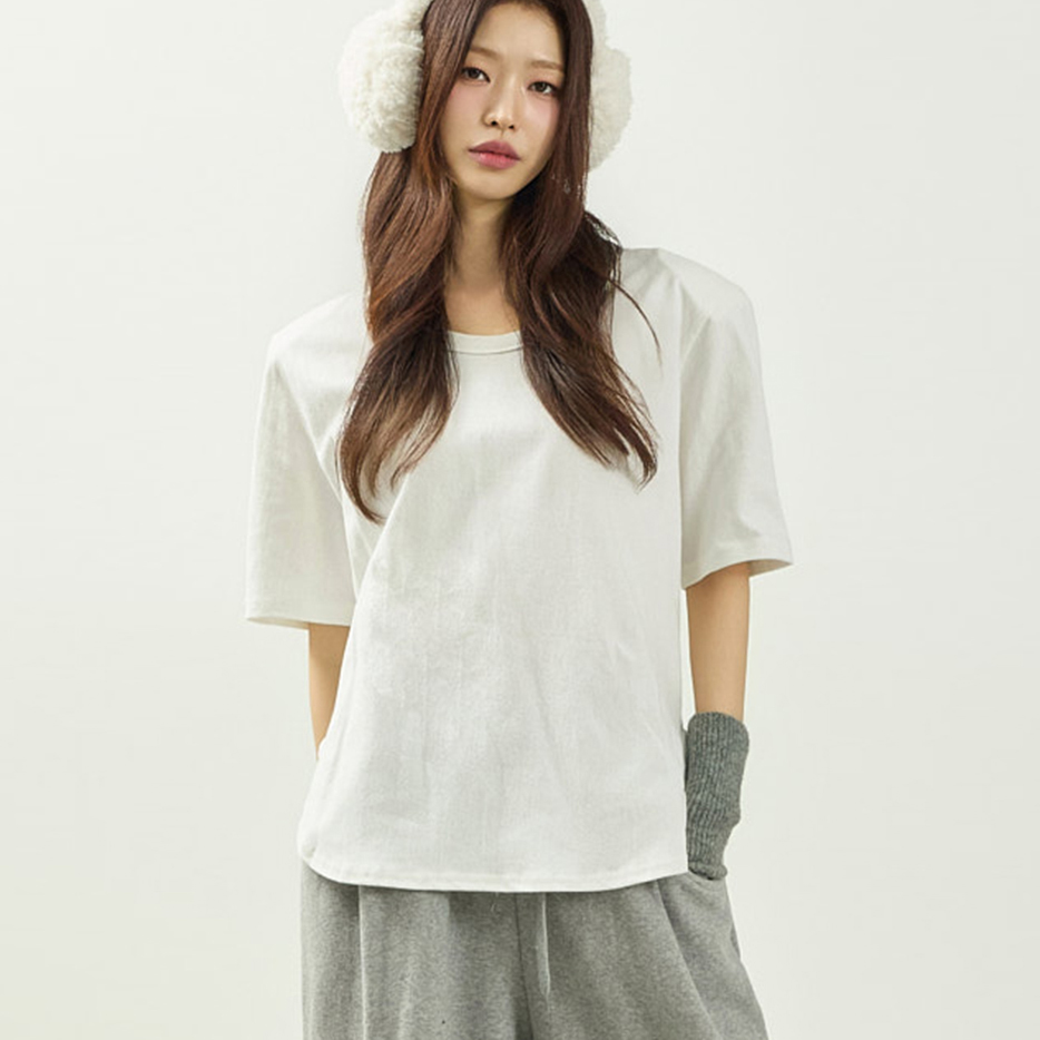 E4077 U领 单色 上衣