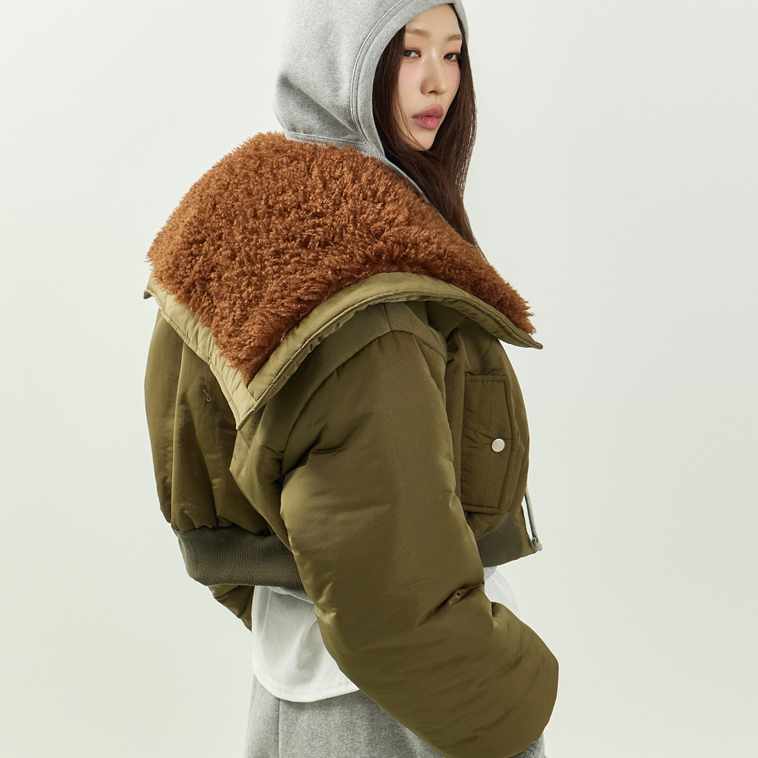 J3061 闊腿 领 羽絨服 毛衣外套