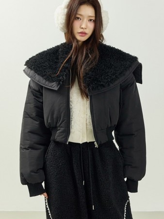 J3061 闊腿 领 羽絨服 毛衣外套 Korea