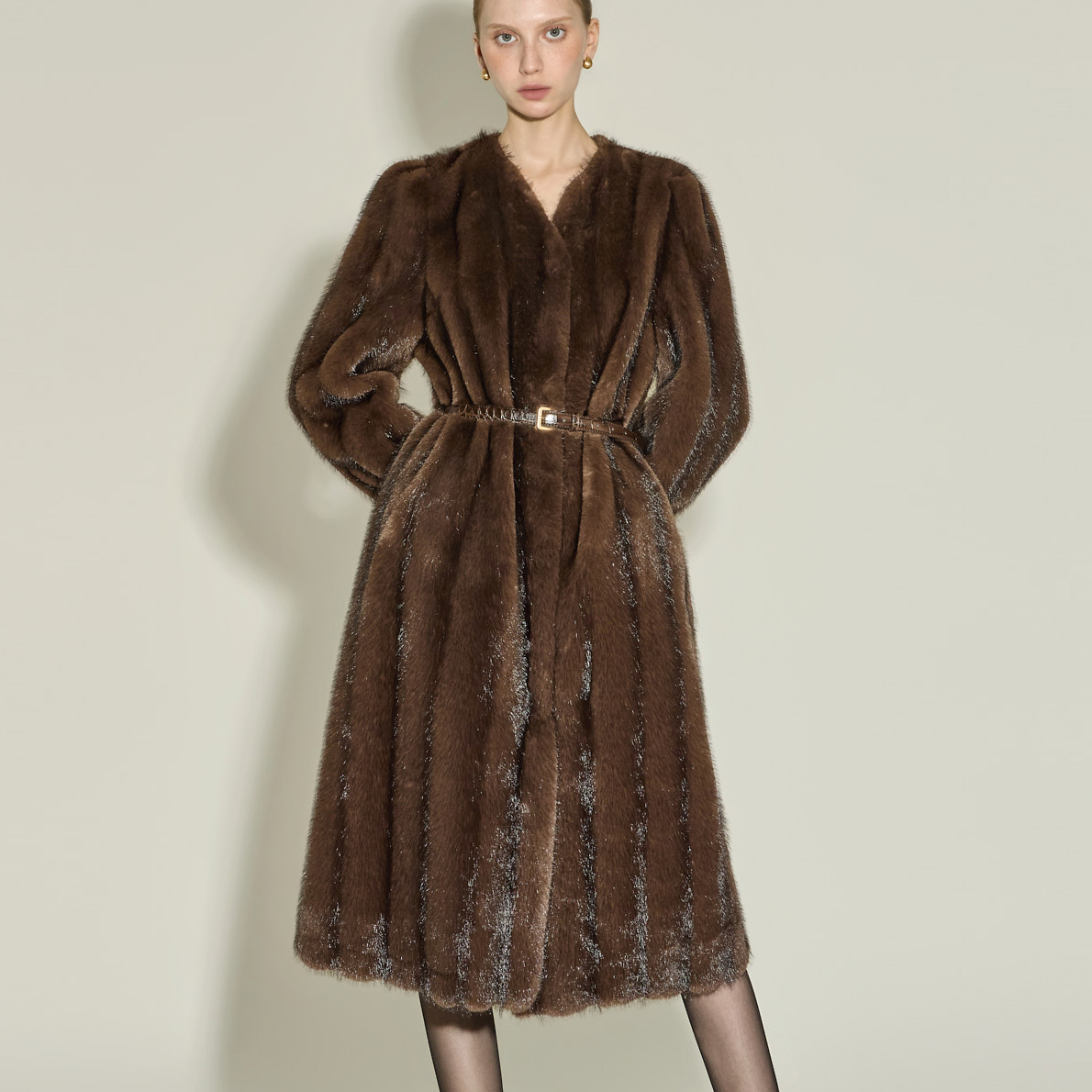 J3010 人造 皮草 大衣