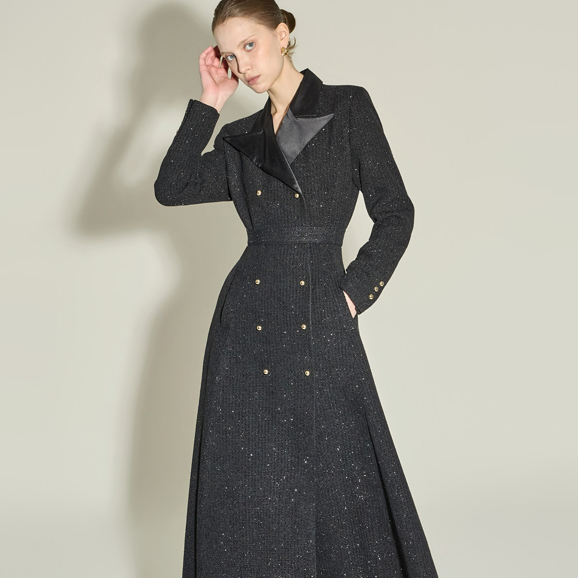 D5446 绑带 组合 羊毛 連衣裙