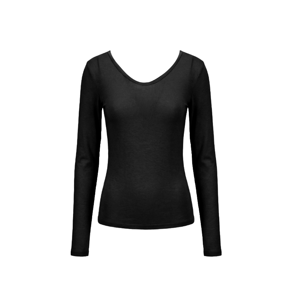 E4106 褶皱 U领 上衣