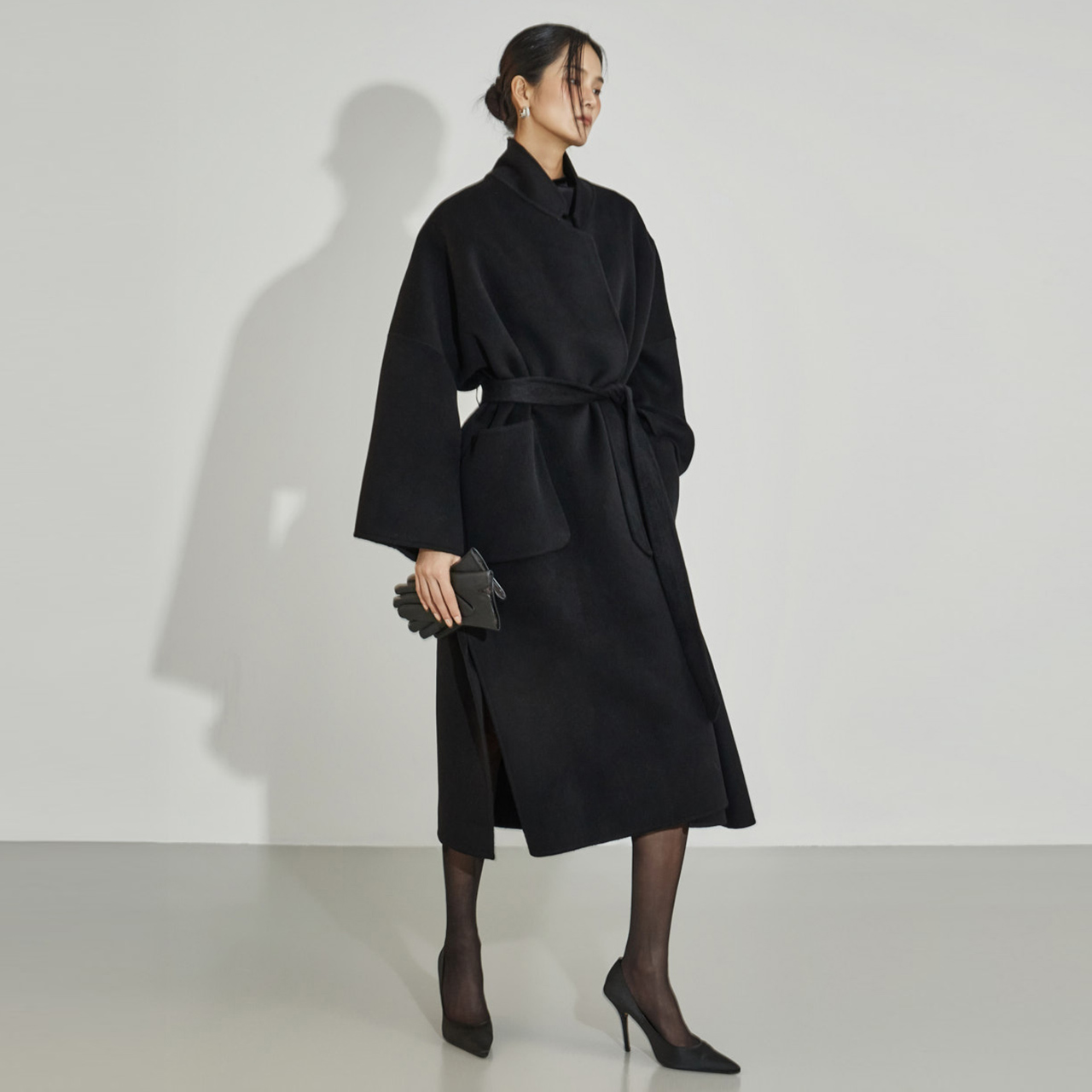 J9341 腰帶组合羊绒大衣 