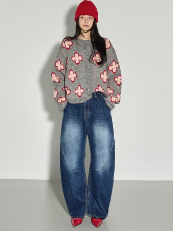 PJ622 洗涤图案牛仔裤 Korea