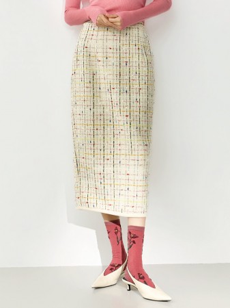 SK3153 네프 花呢 裙 Korea