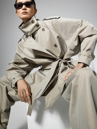 J3094 绑带 组合 하프트렌치 夾克 Korea