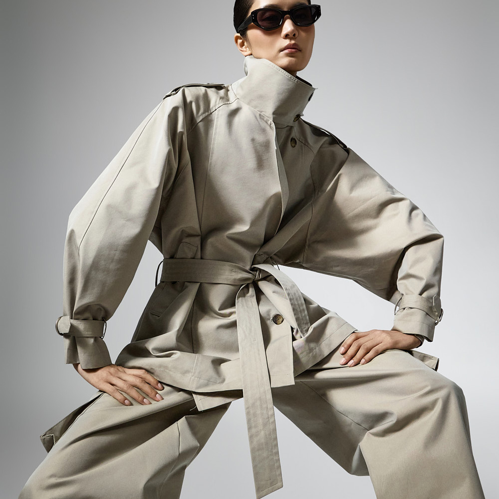 J3094 绑带 组合 하프트렌치 夾克